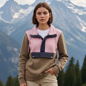 LL Bean Signature Colorblock Sweatshirt Organic Cotton Long Sleeve